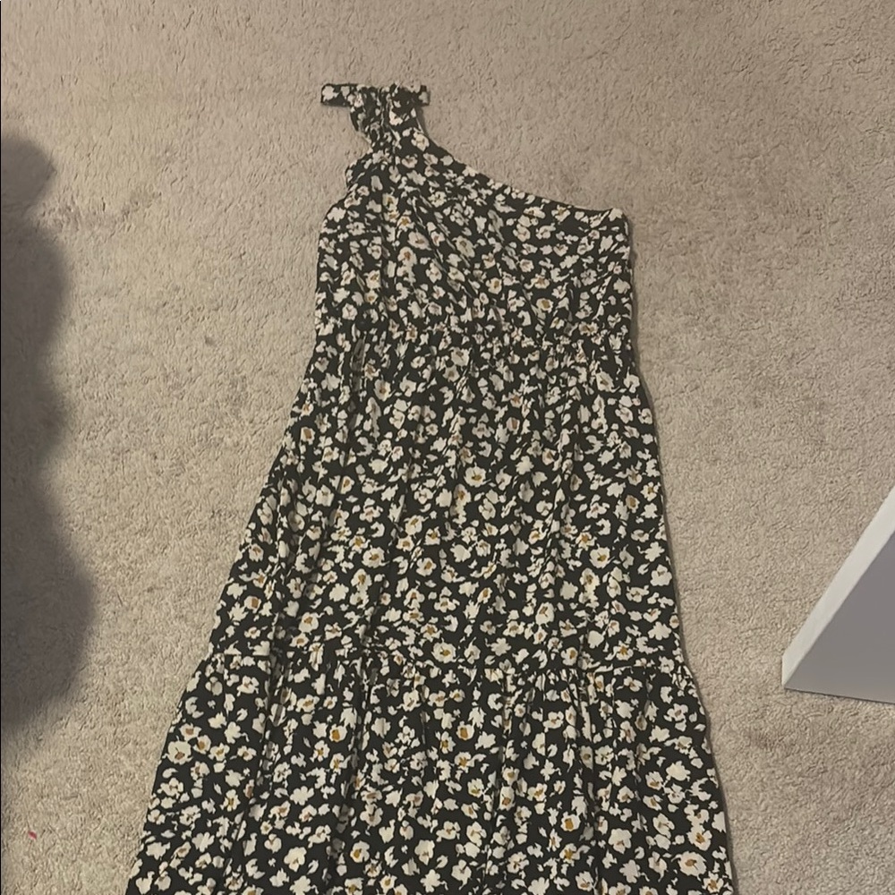 Black and White Asymmetrical Tiered Sundress